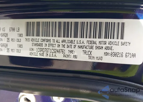 2012 Ram 1500 Slt from USA, damaged, VIN 1C6RD7GT1CS240761